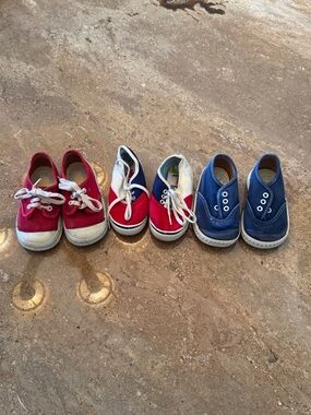 Lot Of 3 Pairs Of Vintage Keds Sneakers Lace-UP Baby Toddler Shoes Made In USA